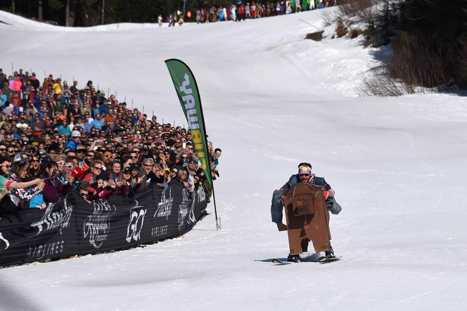 Skiers at the 2018 Alyeska Slush Cup