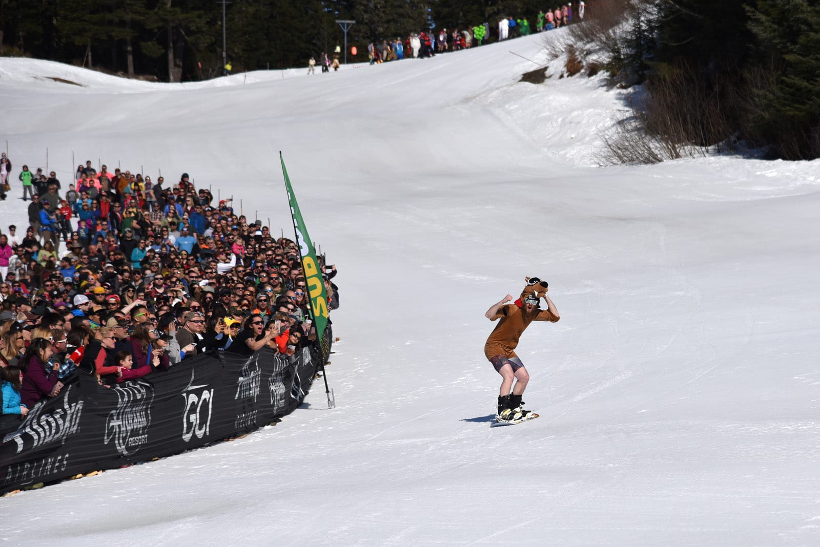 Skiers at the 2018 Alyeska Slush Cup