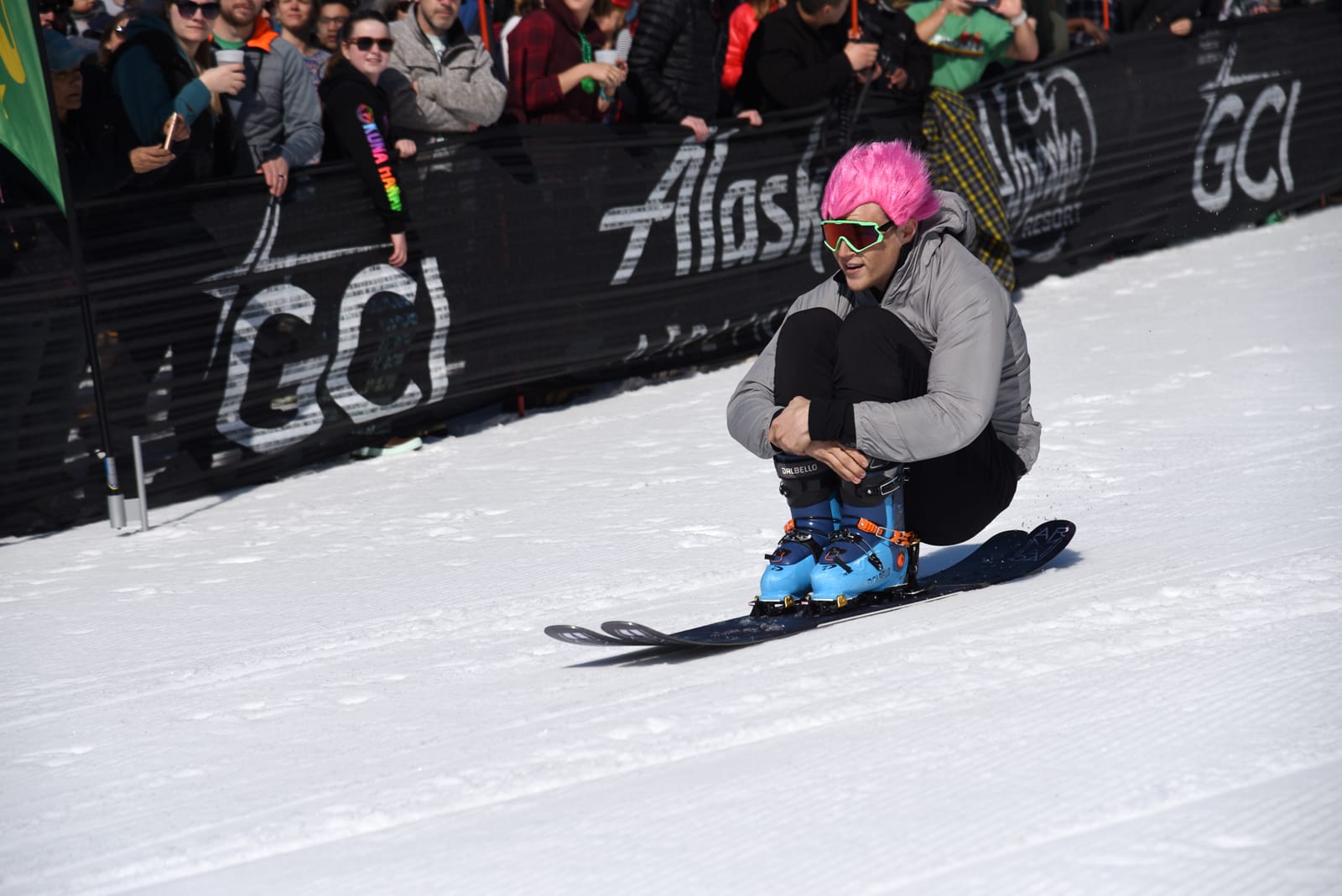 Skiers at the 2018 Alyeska Slush Cup