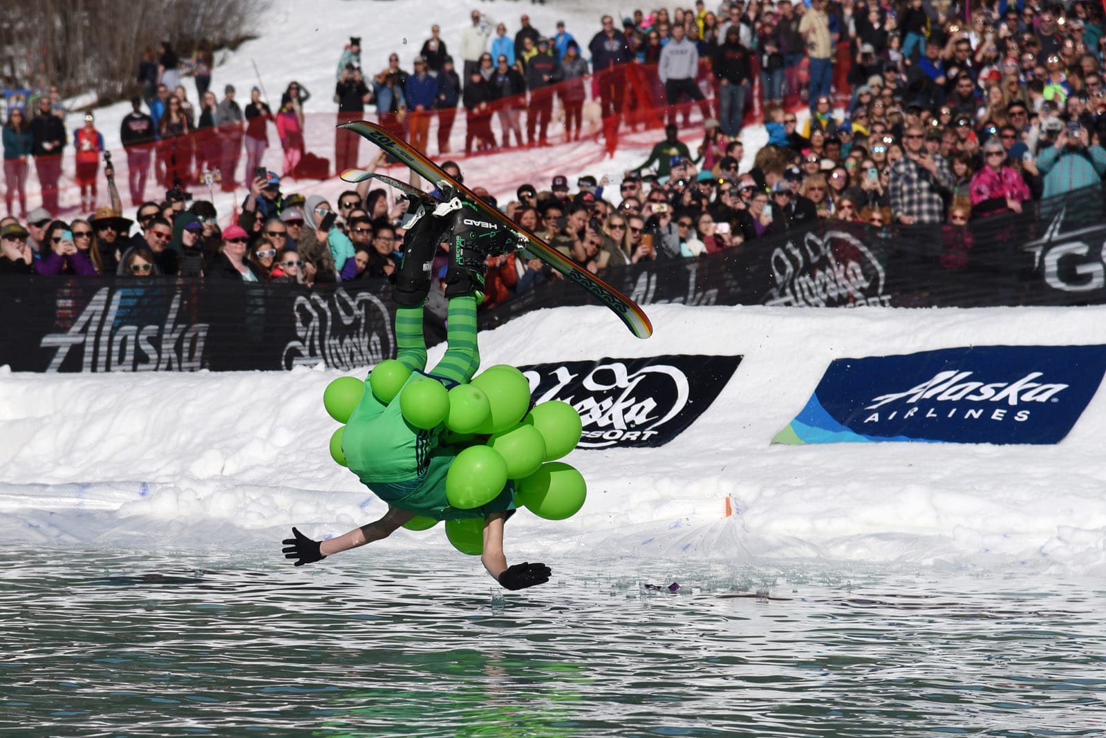 Skiers at the 2018 Alyeska Slush Cup