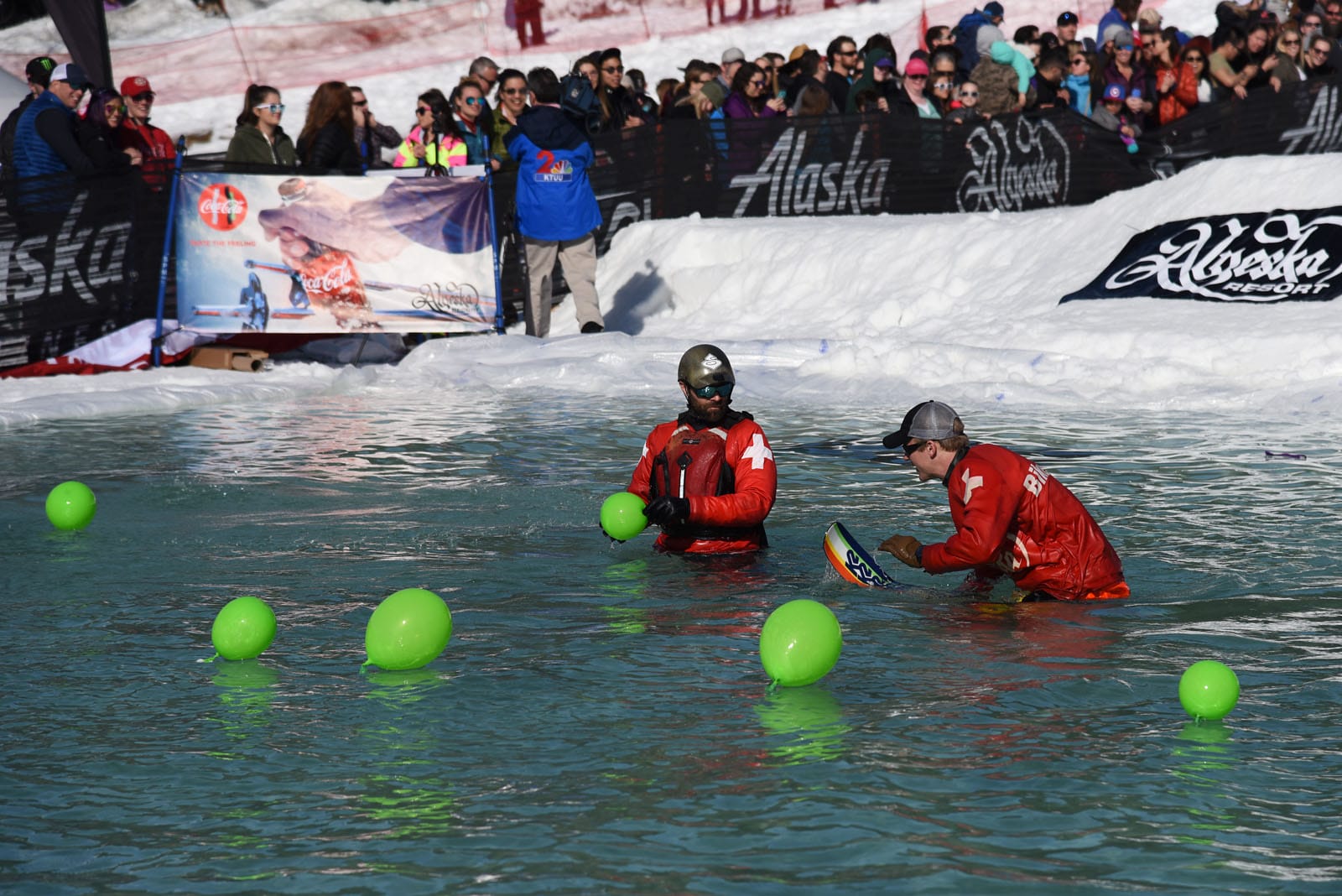 Skiers at the 2018 Alyeska Slush Cup