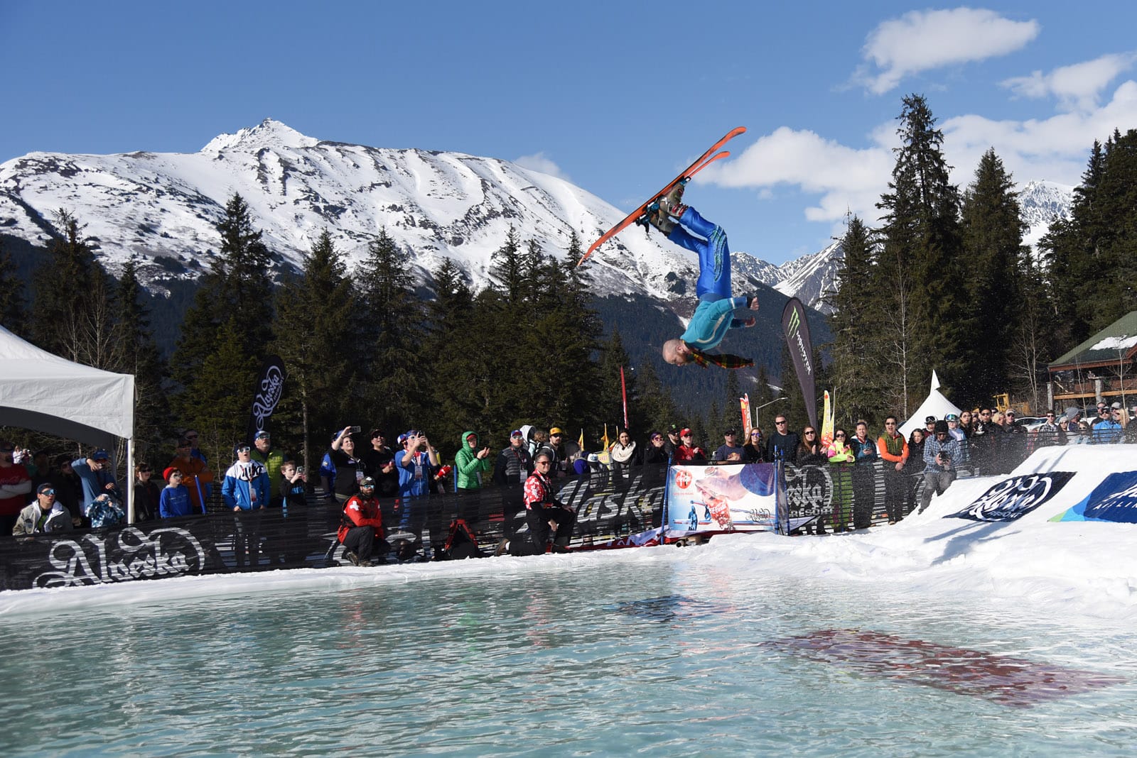 Skiers at the 2018 Alyeska Slush Cup