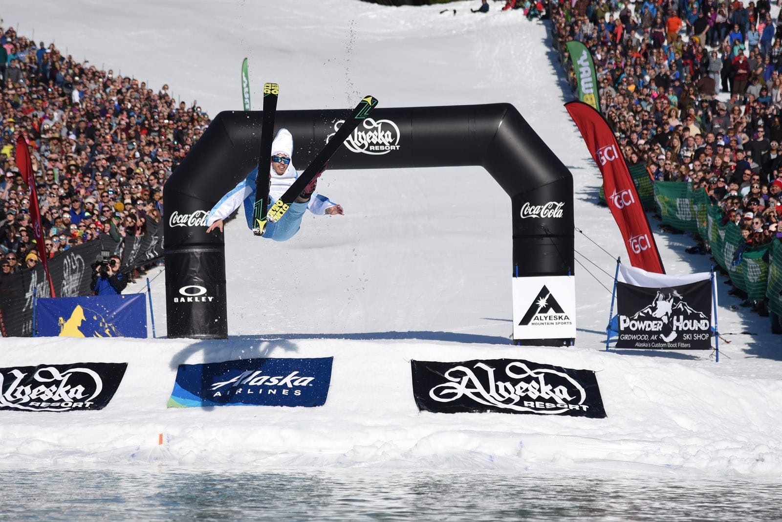 Skiers at the 2018 Alyeska Slush Cup