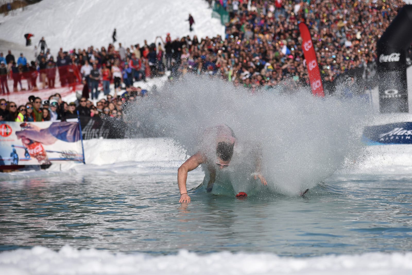 Skiers at the 2018 Alyeska Slush Cup