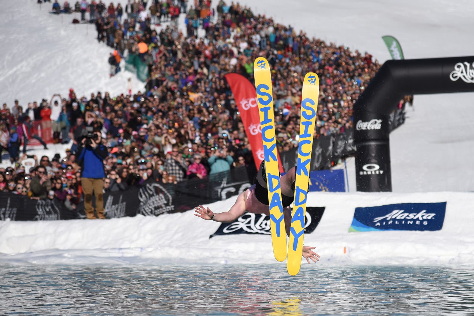 Skiers at the 2018 Alyeska Slush Cup