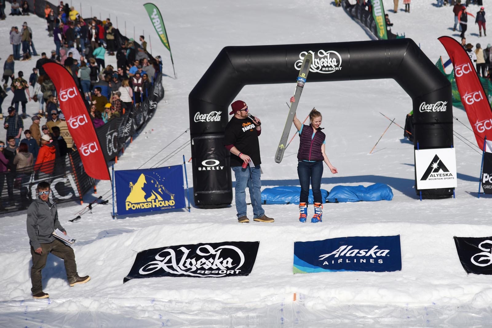 Skiers at the 2018 Alyeska Slush Cup