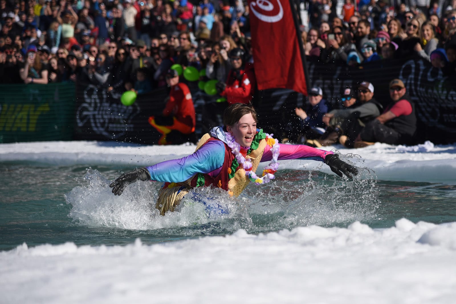 Skiers at the 2018 Alyeska Slush Cup