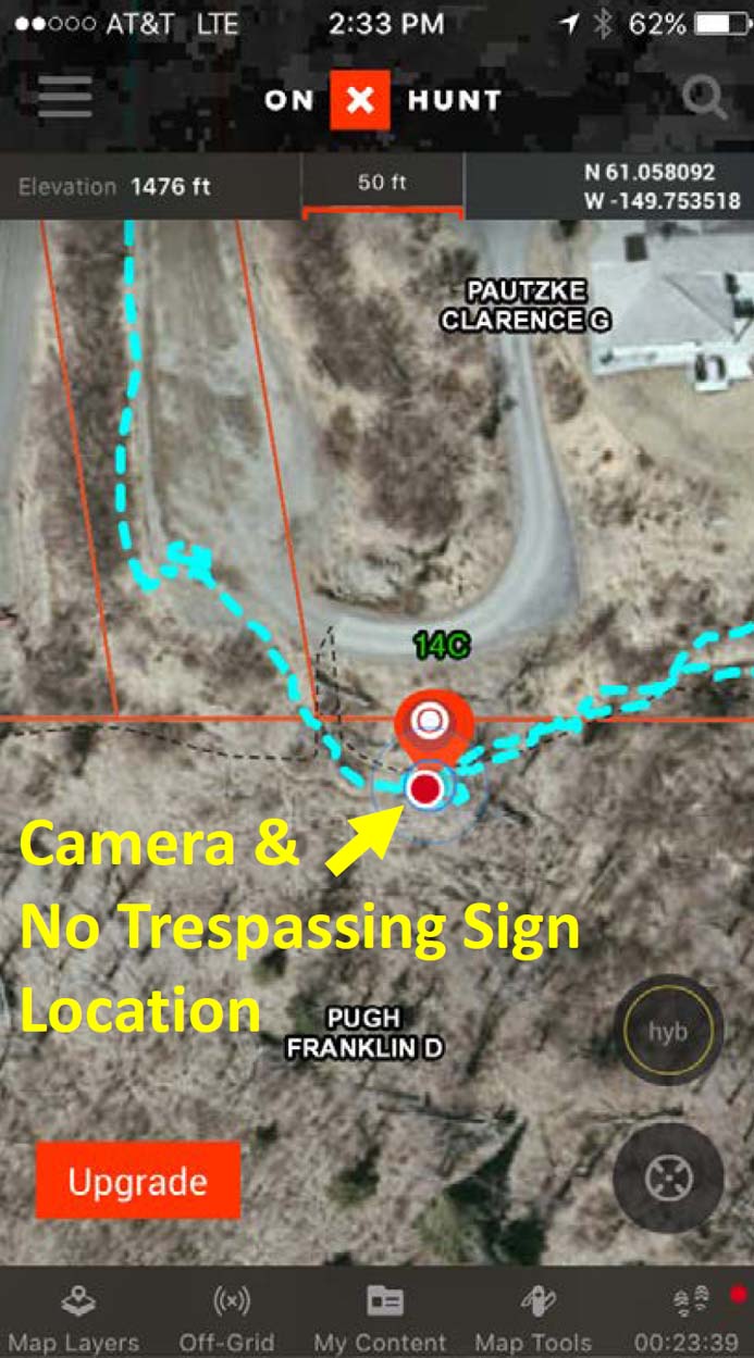 Frank Pugh game camera location