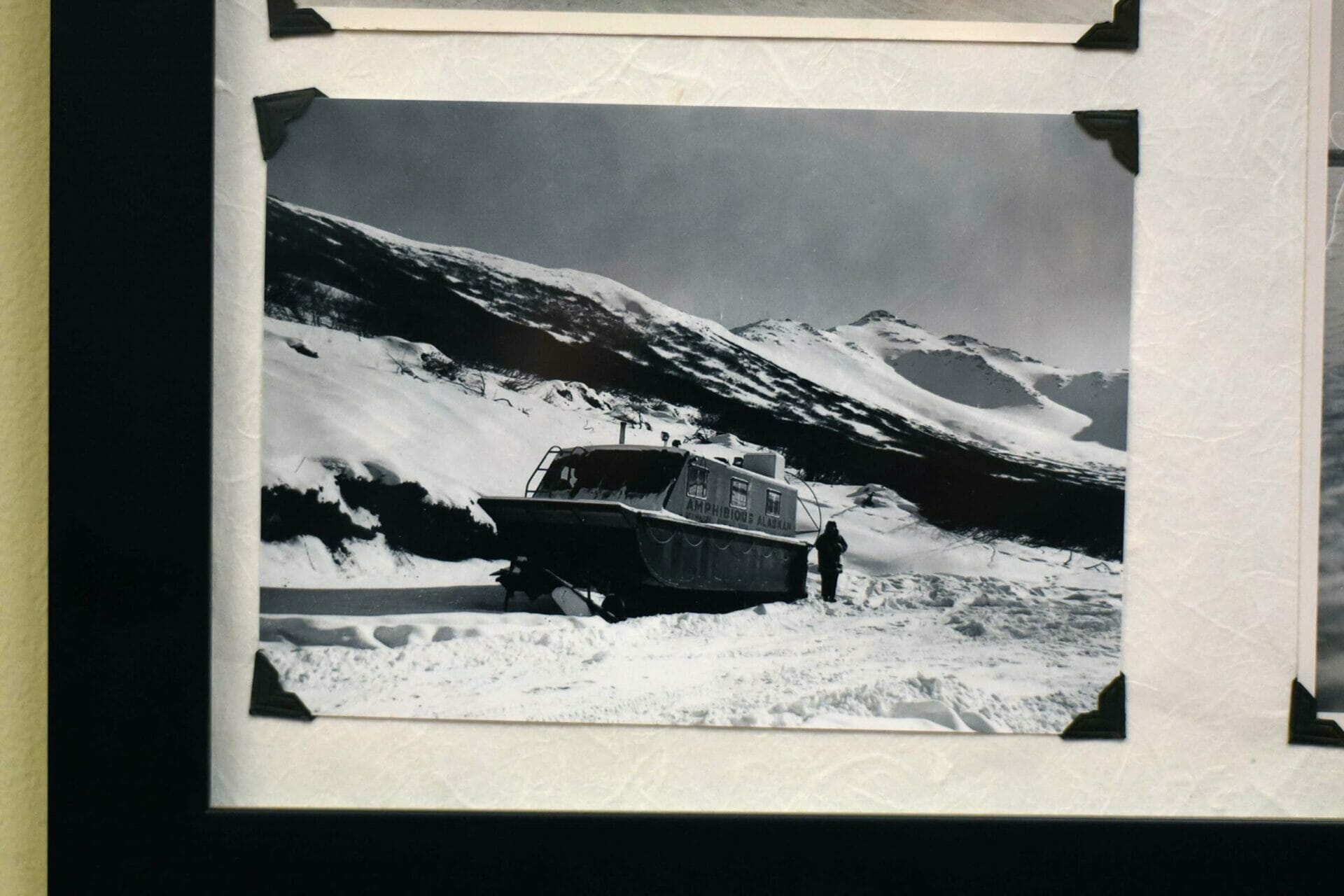 Stewart amphibious vehicle parked on the Stewart Homestead